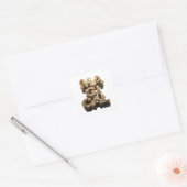 Luxe Zilver MONEY Cadeausticker Vierkante Sticker (Envelop)