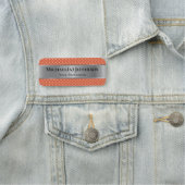 Luxe zilver op moderne koi vis Sinaasappel polka d Naamplaatje (In situ)