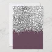 Luxe Zilver Paarse Glitters Confetti Bruiloft Save The Date (Achterkant)