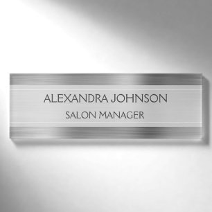 Luxe Zilver Professionele Folie Modern Naambadge