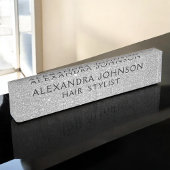 Luxe Zilver Professionele Glitter Sparkle Modern Naambordje