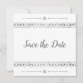 Luxe Zilver Save the Date Uitnodiging (Voorkant)