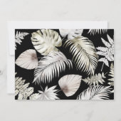 Luxe Zilver Tropisch Bladgroen Bruiloft Kaart (Achterkant)