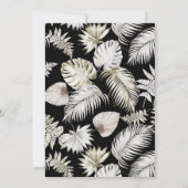 Luxe Zilver Tropisch Bladgroen Bruiloft Kaart (Achterkant)