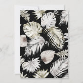 Luxe Zilver Tropisch Bladgroen Bruiloft Kaart (Achterkant)