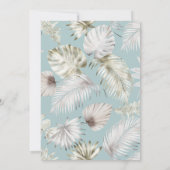 Luxe Zilver Tropisch Bladgroen Bruiloft Kaart (Achterkant)