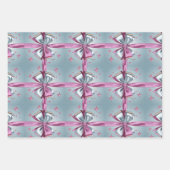 Luxe Zilver Verpakkingspapier Roze Bow Sterren Inpakpapier Vel (Voorkant 3)