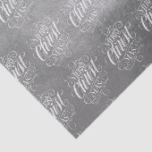 Luxe Zilver Vrolijk Kerstmis Religieus Script Tissuepapier (Detail)