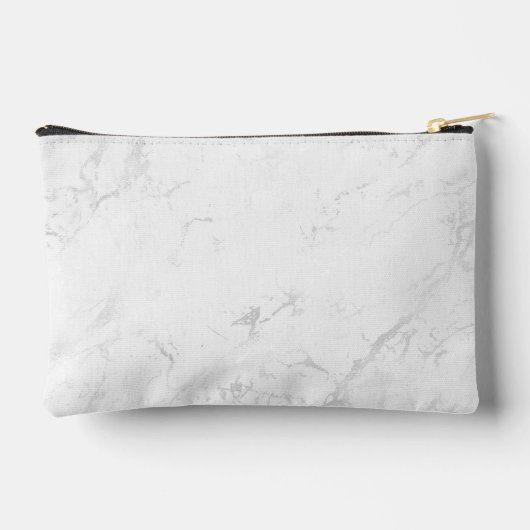 Luxe Zilver Wit Marmer Handtekening Naam Etui (Achterkant)