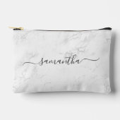 Luxe Zilver Wit Marmer Handtekening Naam Etui (Voorkant)