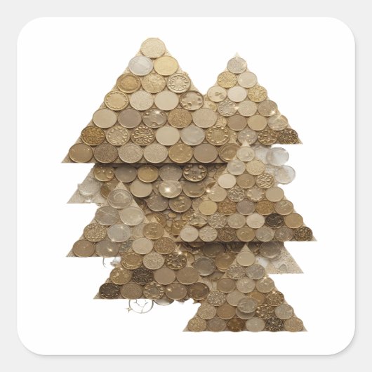Luxe Zilveren BOOM Cadeaosticker Vierkante Sticker (Voorkant)