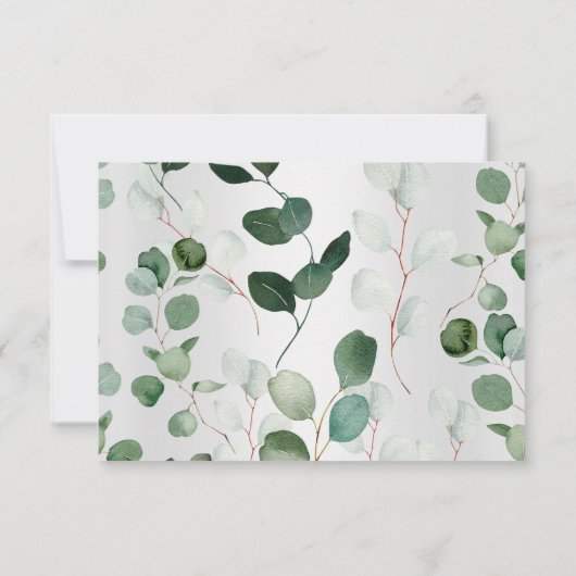 LUXE ZILVEREN BOTANISCHE ANTWOORDKAART RSVP KAARTJE (Achterkant)