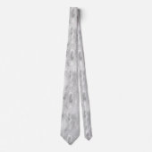 Luxe Zilveren Folie Damaskpatroon Stropdas (Voorkant)