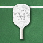 Luxe zilveren folie marmer monogram pickleball paddle