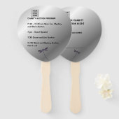 Luxe Zilveren Glans Charity Veiling Handwaaier (Voorkant en achterkant)