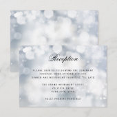 Luxe Zilveren Glitter Licht TROUWRECEPTIE Informatiekaartje (Voorkant / Achterkant)