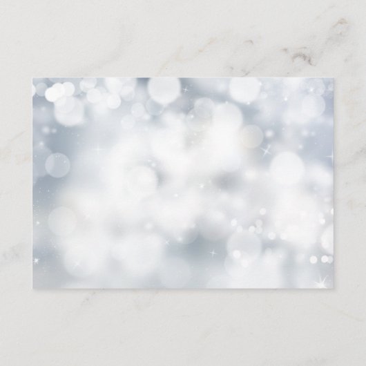 Luxe Zilveren Glitter Licht TROUWRECEPTIE Informatiekaartje (Achterkant)