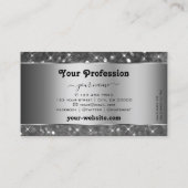 Luxe Zilveren Glitter Lichtgevende Sterren Decorat Visitekaartje (Achterkant)