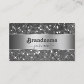 Luxe Zilveren Glitter Lichtgevende Sterren Decorat Visitekaartje (Voorkant)