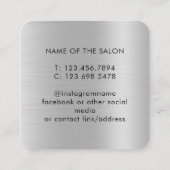 Luxe Zilveren Glitter Salon Benodigdheden Afsprakenkaartje (Achterkant)