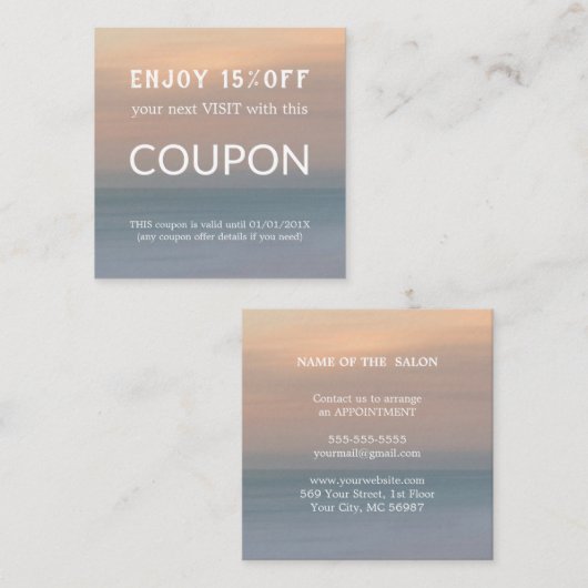 Luxe Zilveren Glitter Salon Benodigdheden Kortingskaartje (Voorkant / Achterkant)