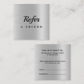 Luxe Zilveren Glitter Salon Kortingskaartje (Voorkant / Achterkant)