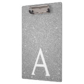 Luxe Zilveren Glitter & Sparkle Monogram School Klembord (Links)