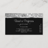 Luxe Zilveren Glitter Sparkle Stars Monogram Smart Visitekaartje (Achterkant)