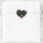 Luxe zilveren glitterlijst bedankt met logo hart sticker (Tas)