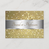 Luxe Zilveren Gouden Glitter Vonk Sterren Eleganti Visitekaartje (Voorkant)