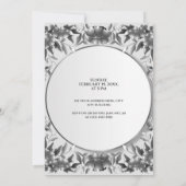 Luxe Zilveren Gravure Loof Bruiloft Kaart (Achterkant)