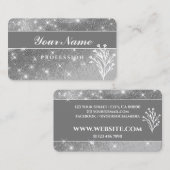 Luxe Zilveren Grijs Glitter Glitter Sprankelende S Visitekaartje (Voorkant / Achterkant)