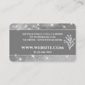 Luxe Zilveren Grijs Glitter Glitter Sprankelende S Visitekaartje (Achterkant)