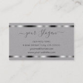 Luxe zilveren handtekening Handlettering Font Chic Visitekaartje (Achterkant)