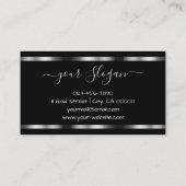 Luxe zilveren handtekening Handlettering Font Chic Visitekaartje (Achterkant)