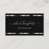 Luxe zilveren handtekening Handlettering Font Chic Visitekaartje (Voorkant)