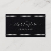 Luxe zilveren handtekening Handlettering Font Chic Visitekaartje (Voorkant)