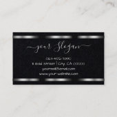 Luxe zilveren handtekening Handlettering Font Chic Visitekaartje (Achterkant)