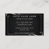 Luxe Zilveren Lijst en Tekst Zwart Professional Visitekaartje (Achterkant)