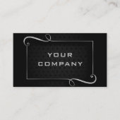 Luxe Zilveren Lijst en Tekst Zwart Professional Visitekaartje (Voorkant)