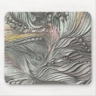 Luxe Zilveren Metallic Bladeren muismat