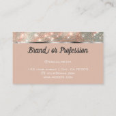 Luxe zilveren perzik gemarmerde glitter glanzende  visitekaartje (Achterkant)