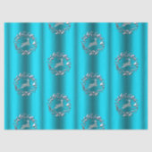 Luxe Zilveren Rendier Aqua Kerstmis Tissuepapier (Voorkant)