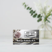 Luxe Zilveren Roze Rose Glitter Sterren QR Code Lo Visitekaartje (Staand voorkant)