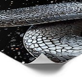 Luxe Zilveren Slangenposter – Esthetisch Dier Poster (Hoek)