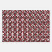 Luxe zilveren sneeuwvlokken rood glitter inpakpapi inpakpapier vel (Voorkant 2)