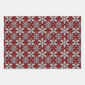 Luxe zilveren sneeuwvlokken rood glitter inpakpapi inpakpapier vel (Voorkant)