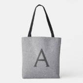 Luxe zilveren Sparkle Elegant Monogram Boekentas Tote Bag (Achterkant)