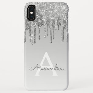 Luxe Zilveren Sparkle Glitter Monogram Case-Mate iPhone Case