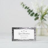 Luxe Zilveren Sprankelende Glitter Diamanten op Wi Visitekaartje (Staand voorkant)